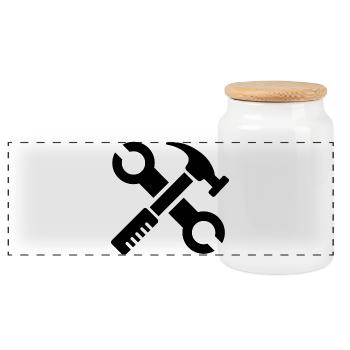 werkzeug tools symbol geschenk tischler Handwerker - Panorama Keksdose mit Holzdeckel - Weiß - Vorne