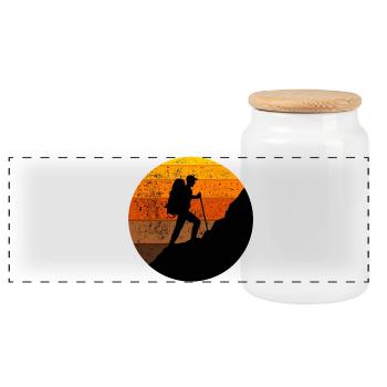 Randonneurs, hiker, montagnes, Alpes oudoor, Soleil, Alpes - Boîte à biscuits avec couvercle en bois - blanc - Devant