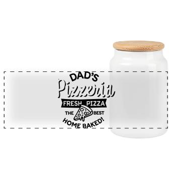 Dad’s Pizzeria Daddy pizza baker cuisine extérieure - Boîte à biscuits avec couvercle en bois - blanc - Devant