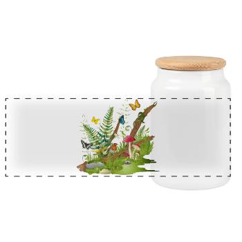 ein Stück Natur am Waldrand - Lebensraum für Tiere - Panorama Keksdose mit Holzdeckel - Weiß - Vorne