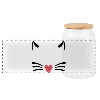 Rouge cœur pinceau sur fond noir - Boîte à biscuits avec couvercle en bois - blanc - Devant