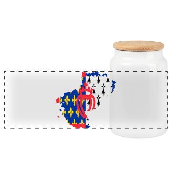 Pays de loire - Boîte à biscuits avec couvercle en bois - blanc - Devant