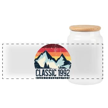 Mountain Sunset Classic 1992 - Panoramic Cookie Jar with Wooden Lid - white - Front
