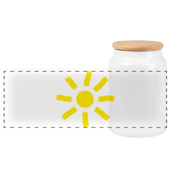 Sonne Sommer Urlaub Geschenk - Panorama Keksdose mit Holzdeckel - Weiß - Vorne