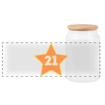 Star 21 - Panoramic Cookie Jar with Wooden Lid - white - Front
