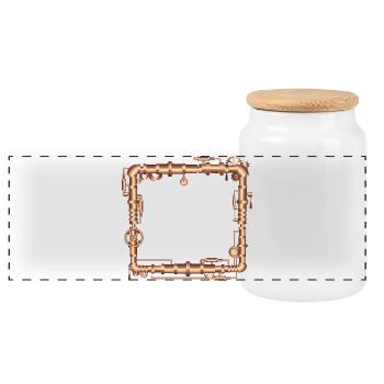 Cadre Steampunk en look de machine à vapeur - Boîte à biscuits avec couvercle en bois - blanc - Devant