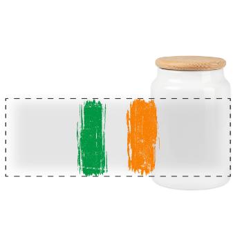 Italian Flag Brush Strokes - Panoramic Cookie Jar with Wooden Lid - white - Front