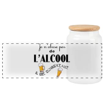 N'abuser pas de l'Alcool - Boîte à biscuits avec couvercle en bois - blanc - Devant