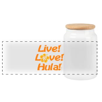Live Love Hula 2 - Panorama Keksdose mit Holzdeckel - Weiß - Vorne