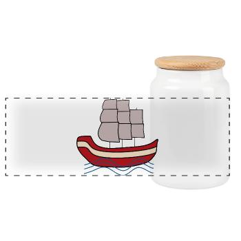 Voilier Allemagne du Nord Marin Capitaine - Boîte à biscuits avec couvercle en bois - blanc - Devant