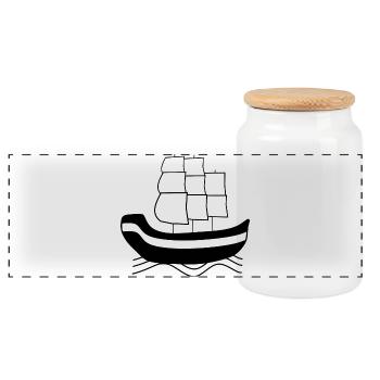 Voilier Allemagne du Nord Marin Capitaine - Boîte à biscuits avec couvercle en bois - blanc - Devant
