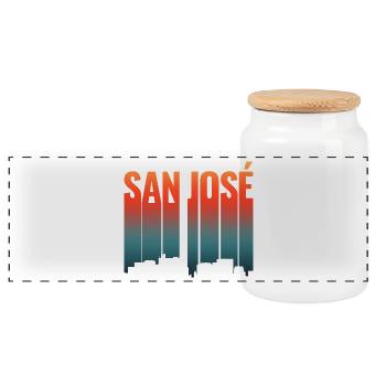 San Jose États-Unis - Boîte à biscuits avec couvercle en bois - blanc - Devant