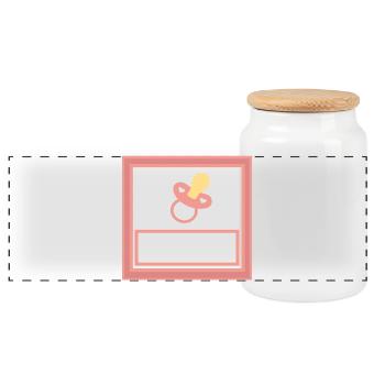 Personnalisez votre propre modèle de bébé - Boîte à biscuits avec couvercle en bois - blanc - Devant