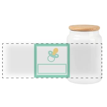 Personalize your own baby template - Panoramic Cookie Jar with Wooden Lid - white - Front