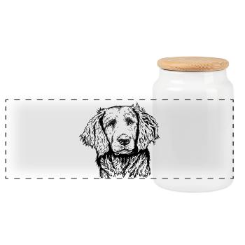 Portrait de caille - Boîte à biscuits avec couvercle en bois - blanc - Devant