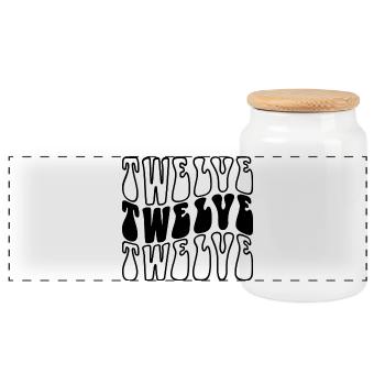 Douze 12e anniversaire Enfants Garçons Filles 12 ans - Boîte à biscuits avec couvercle en bois - blanc - Devant