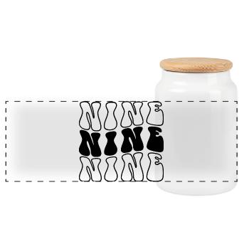 Neuf 9e anniversaire Enfants Garçons Filles 9 ans - Boîte à biscuits avec couvercle en bois - blanc - Devant