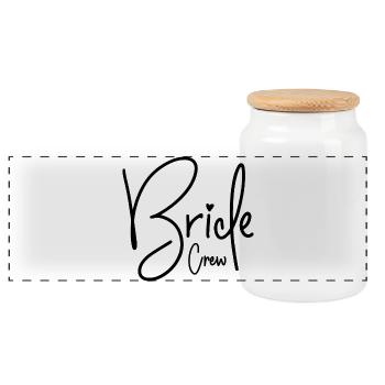 Bride Crew - Panoramic Cookie Jar with Wooden Lid - white - Front