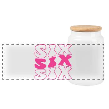 Six 6th Birthday For Girls 6 Years Old - Panoramic Cookie Jar with Wooden Lid - white - Front