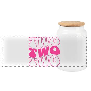 Two 2nd Birthday For Girls 2 Years Old - Panoramic Cookie Jar with Wooden Lid - white - Front