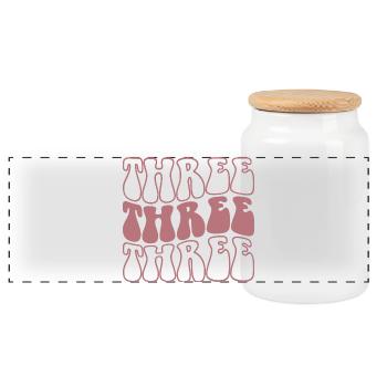 Three 3rd Birthday For Girls 3 Years Old - Panoramic Cookie Jar with Wooden Lid - white - Front