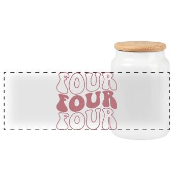 Quatre 4ème anniversaire pour les filles de 4 ans - Boîte à biscuits avec couvercle en bois - blanc - Devant