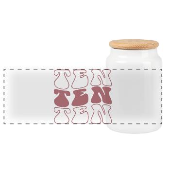 Ten 10th Birthday For Girls 10 Years Old - Panoramic Cookie Jar with Wooden Lid - white - Front