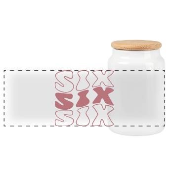 Six 6th Birthday Girls 6 Years Old - Panoramic Cookie Jar with Wooden Lid - white - Front