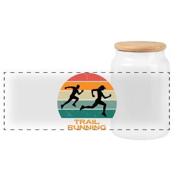 Trail, Trailrunning, Laufen - Panorama Keksdose mit Holzdeckel - Weiß - Vorne