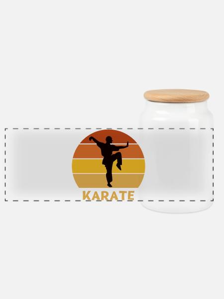 Karate, Karate-Fan, mach Karate - Panorama Keksdose mit Holzdeckel - Weiß