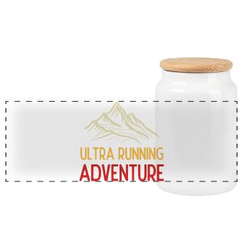 Ultra Running Advrenture - Panoramic Cookie Jar with Wooden Lid - white - Front