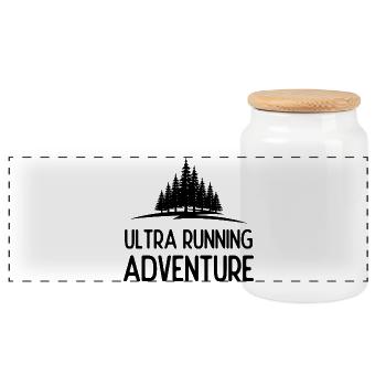 Ultra Running Advrenture - Panoramic Cookie Jar with Wooden Lid - white - Front