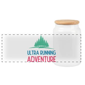 Ultra Running Advrenture - Panoramic Cookie Jar with Wooden Lid - white - Front