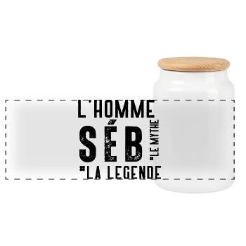 Seb, l'homme, le mythe, la légende - Boîte à biscuits avec couvercle en bois - blanc - Devant