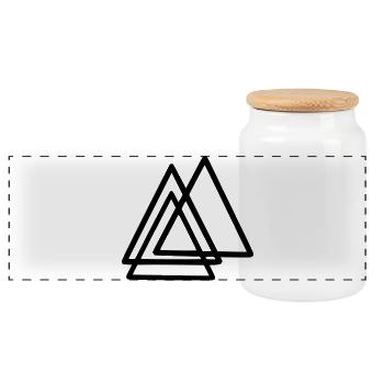 Shapes - Triangles - Panoramic Cookie Jar with Wooden Lid - white - Front
