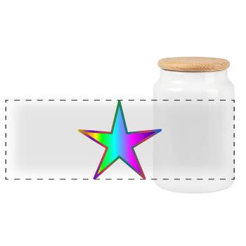STAR. STARS. STAR. FEAST. ANNIVERSARY. CHRISTMAS - Panoramic Cookie Jar with Wooden Lid - white - Front