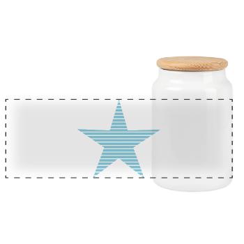 STAR. STARS. STAR. FEAST. ANNIVERSARY. CHRISTMAS - Panoramic Cookie Jar with Wooden Lid - white - Front