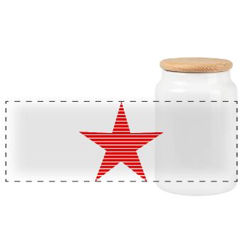 STAR. STARS. STAR. FEAST. ANNIVERSARY. CHRISTMAS - Panoramic Cookie Jar with Wooden Lid - white - Front
