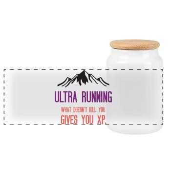 Ultra Running - Ce qui ne vous tue pas vous donne de l’XP - Boîte à biscuits avec couvercle en bois - blanc - Devant
