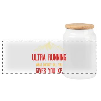 Ultra Running - Ce qui ne vous tue pas vous donne de l’XP - Boîte à biscuits avec couvercle en bois - blanc - Devant