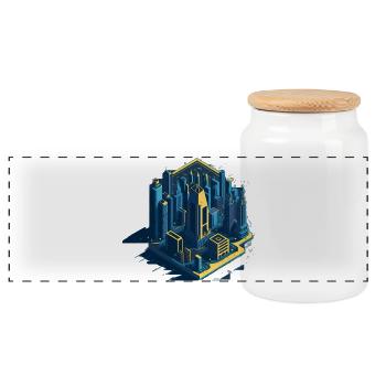 Planche à dessin - Boîte à biscuits avec couvercle en bois - blanc - Devant
