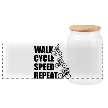Walk Cycle Speed Repeat - Panorama Keksdose mit Holzdeckel - Weiß - Vorne