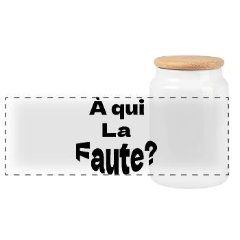 À qui la faute - Boîte à biscuits avec couvercle en bois - blanc - Devant