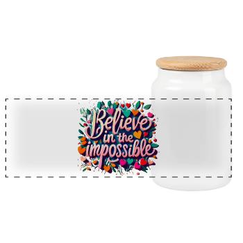 Impossible - Boîte à biscuits avec couvercle en bois - blanc - Devant