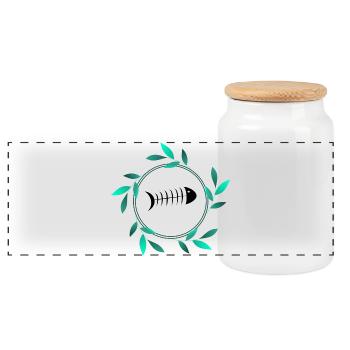 CHRISTMAS. YEAR. ANNIVERSARY. RETIREMENT. FEAST - Panoramic Cookie Jar with Wooden Lid - white - Front
