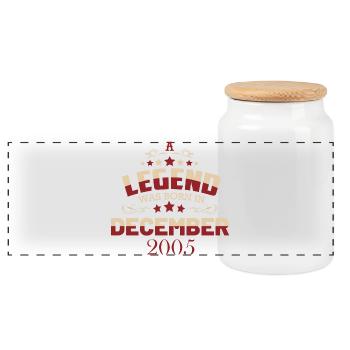 18e anniversaire Légende Décembre 2005 - Boîte à biscuits avec couvercle en bois - blanc - Devant
