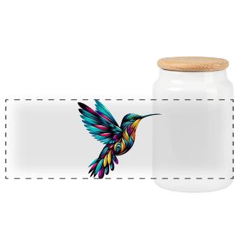 Kolibri - Panorama Keksdose mit Holzdeckel - Weiß - Vorne