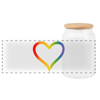 Regenbogen Herz LGBT lgbt tshirt - Panorama Keksdose mit Holzdeckel - Weiß - Vorne