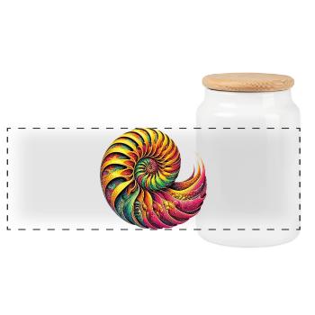 Coquille de Nautilus - Boîte à biscuits avec couvercle en bois - blanc - Devant