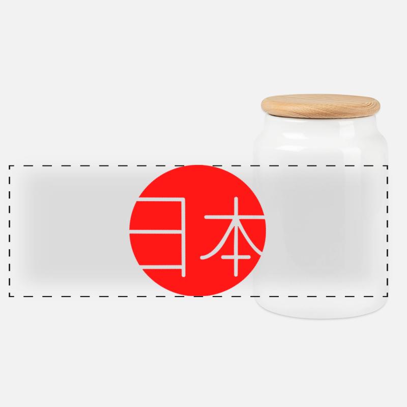 Japan - Panorama Keksdose mit Holzdeckel - Weiß